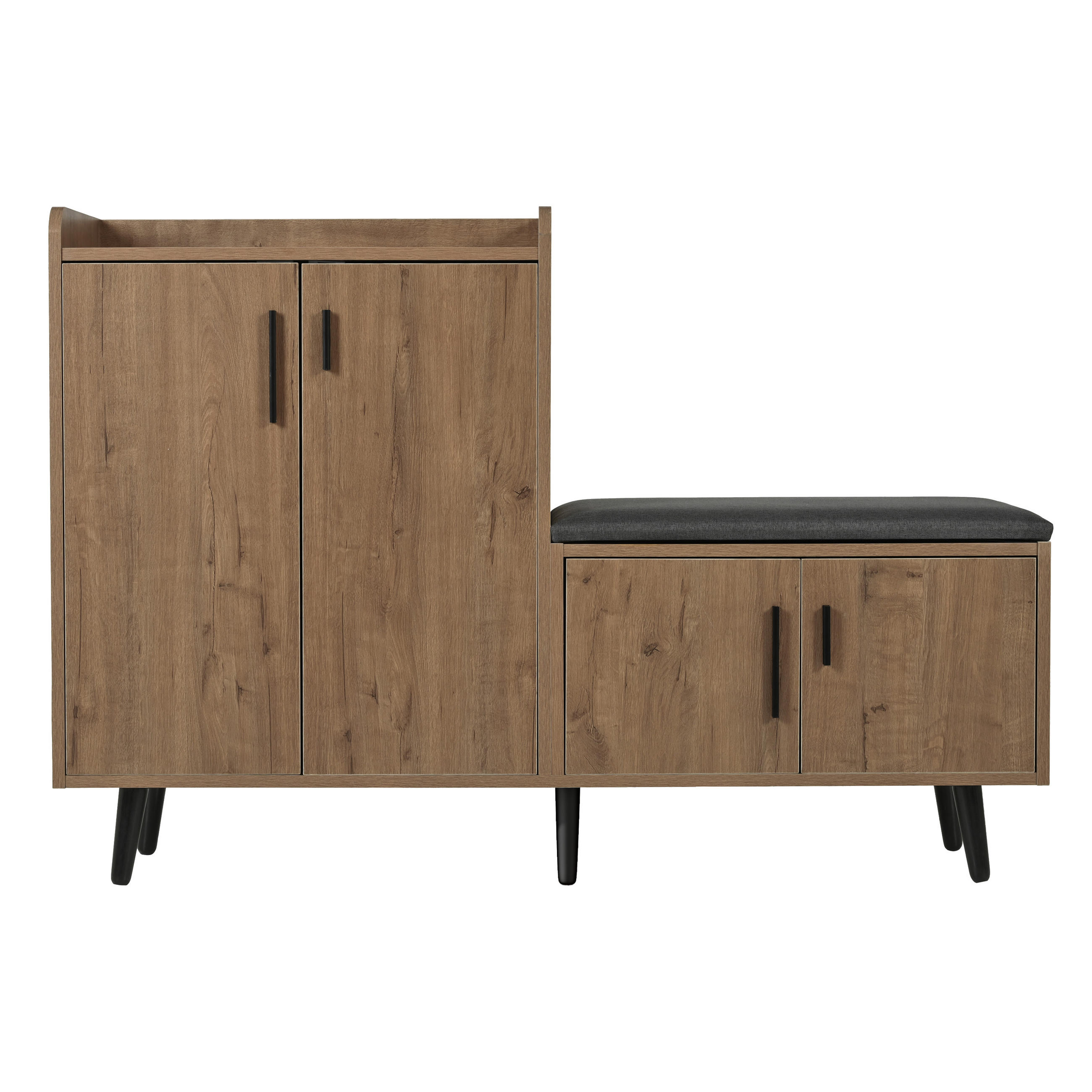 SCHUHBANK mit Holzmaserung, Schuhschrank, 4 Türen - Multicolor, Holzwerkstoff (34/82.8/120cm) - Meubles Cosy