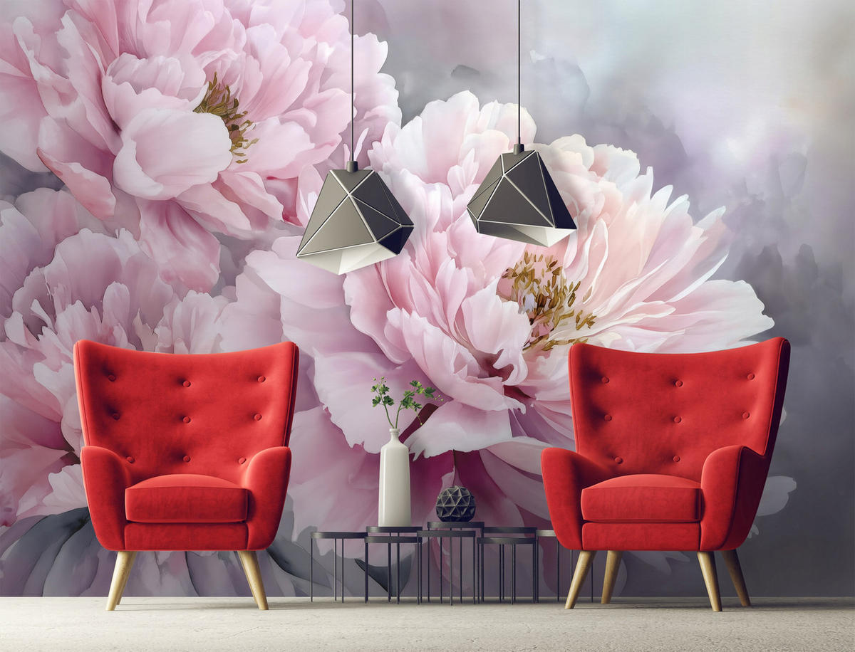 FOTOTAPETE Blumen Pfingstrosen Rosa 200x140 cm - Multicolor, Papier (200/140cm) - Wallarena