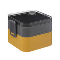 LUNCH-BOX mit Fächern 1,5 l 14,2/11,6/16 cm - Gelb, Kunststoff (11.6/16/14.2cm) - 5five Simply Smart