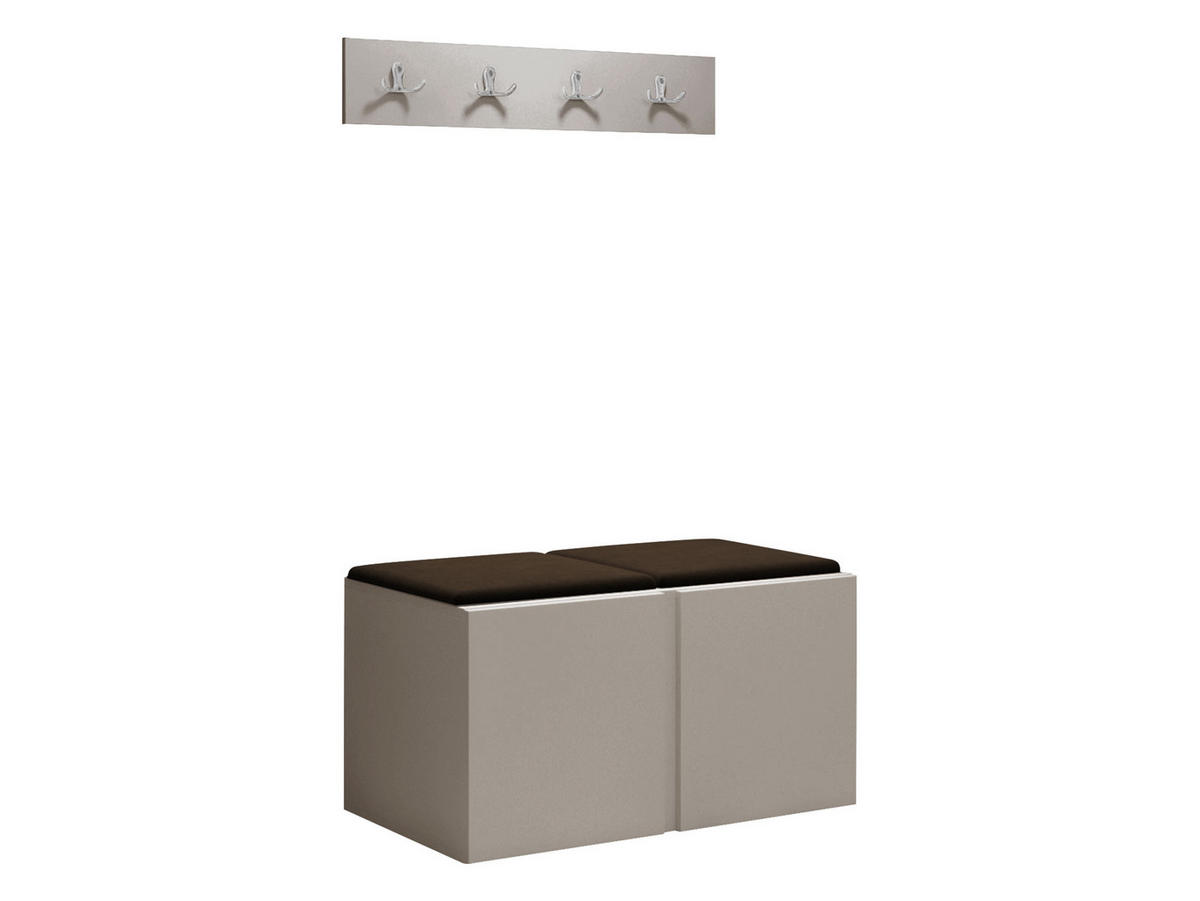 GARDEROBEN-SET Orion VI - Kaschmir/Braun, Holzwerkstoff/Kunststoff (84/42/46cm) - MIRJAN24