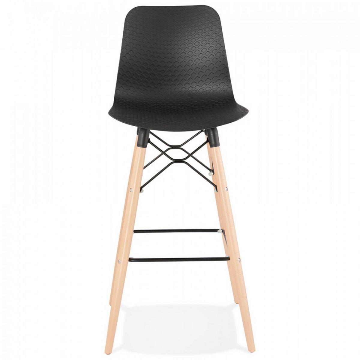 BARHOCKER Schwarz 46x112x46cm - Beige/Schwarz, Holz/Kunststoff (46/112/46cm) - AlterEgo