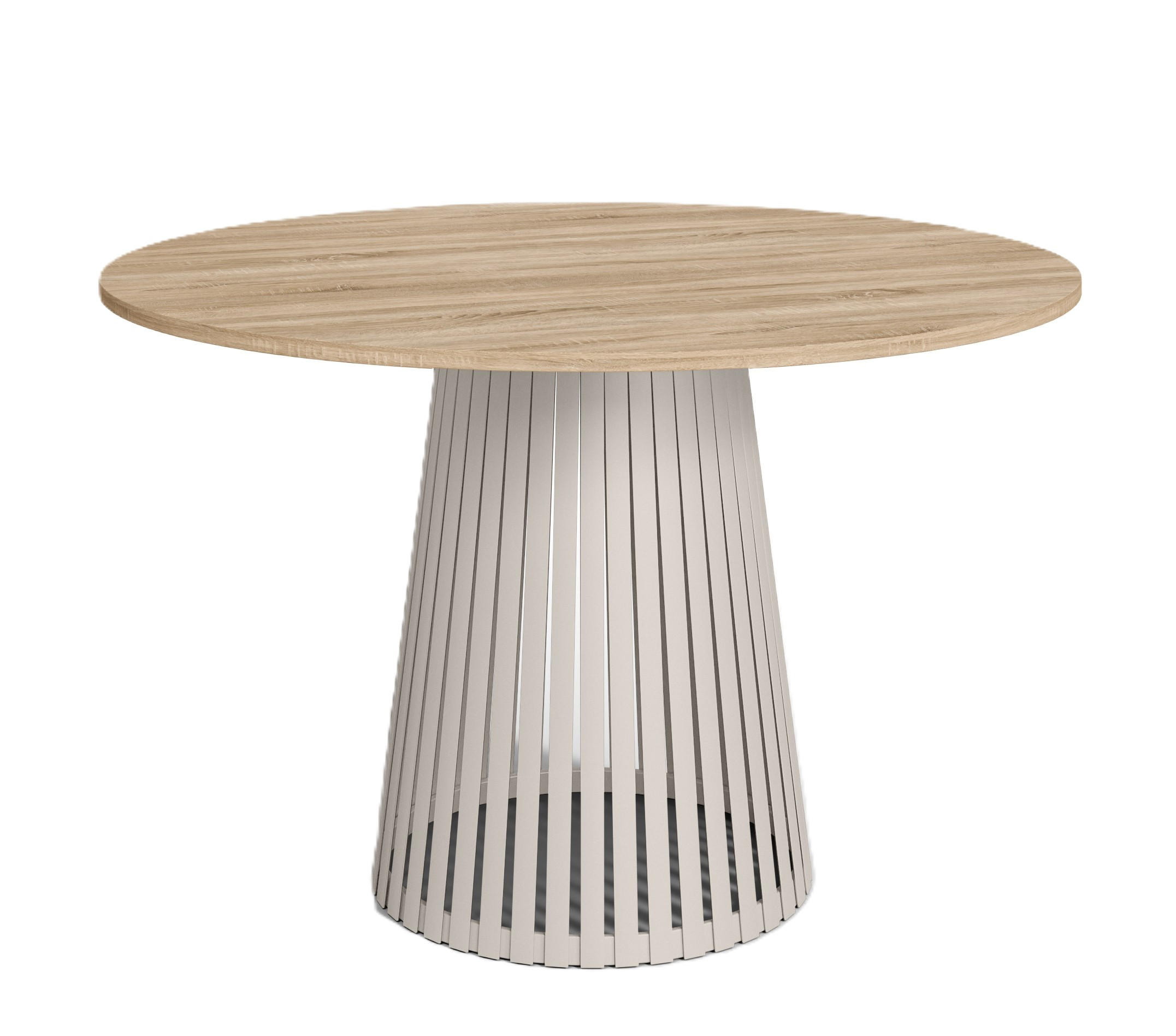 TISCH Kaschmir VIV Rund Mit Lamellen Sonoma Eiche 90 cm - Braun, Holzwerkstoff (90/90/76cm) - Sepro Meble