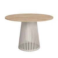 TISCH Kaschmir VIV Rund Mit Lamellen Sonoma Eiche 90 cm - Braun, Holzwerkstoff (90/90/76cm) - Sepro Meble