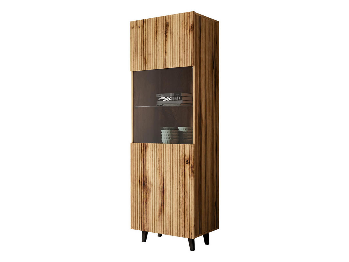 VITRINE Vamos - Schwarz/Braun, Holzwerkstoff/Kunststoff (60/183/42cm) - MIRJAN24