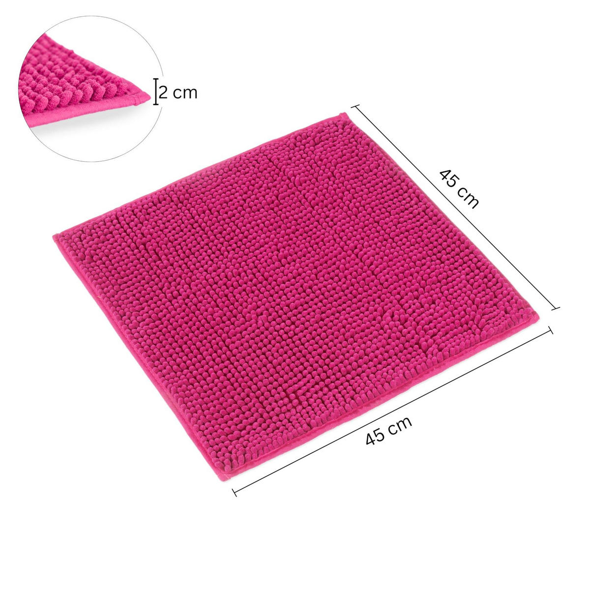 BADEMATTE PARIS - Pink, Textil (45/45cm) - WohnDirect