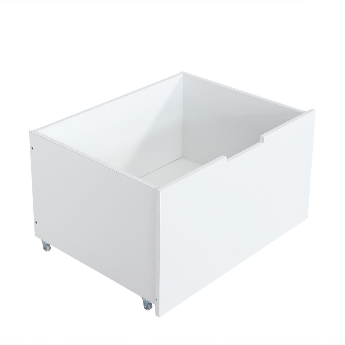 KINDEREINZELBETTEN aus Holz & MDF 90x200 cm in Weiß/Natur mit Treppe & 2 Fächern - Weiß, Holzwerkstoff (90/200cm) - Modfu