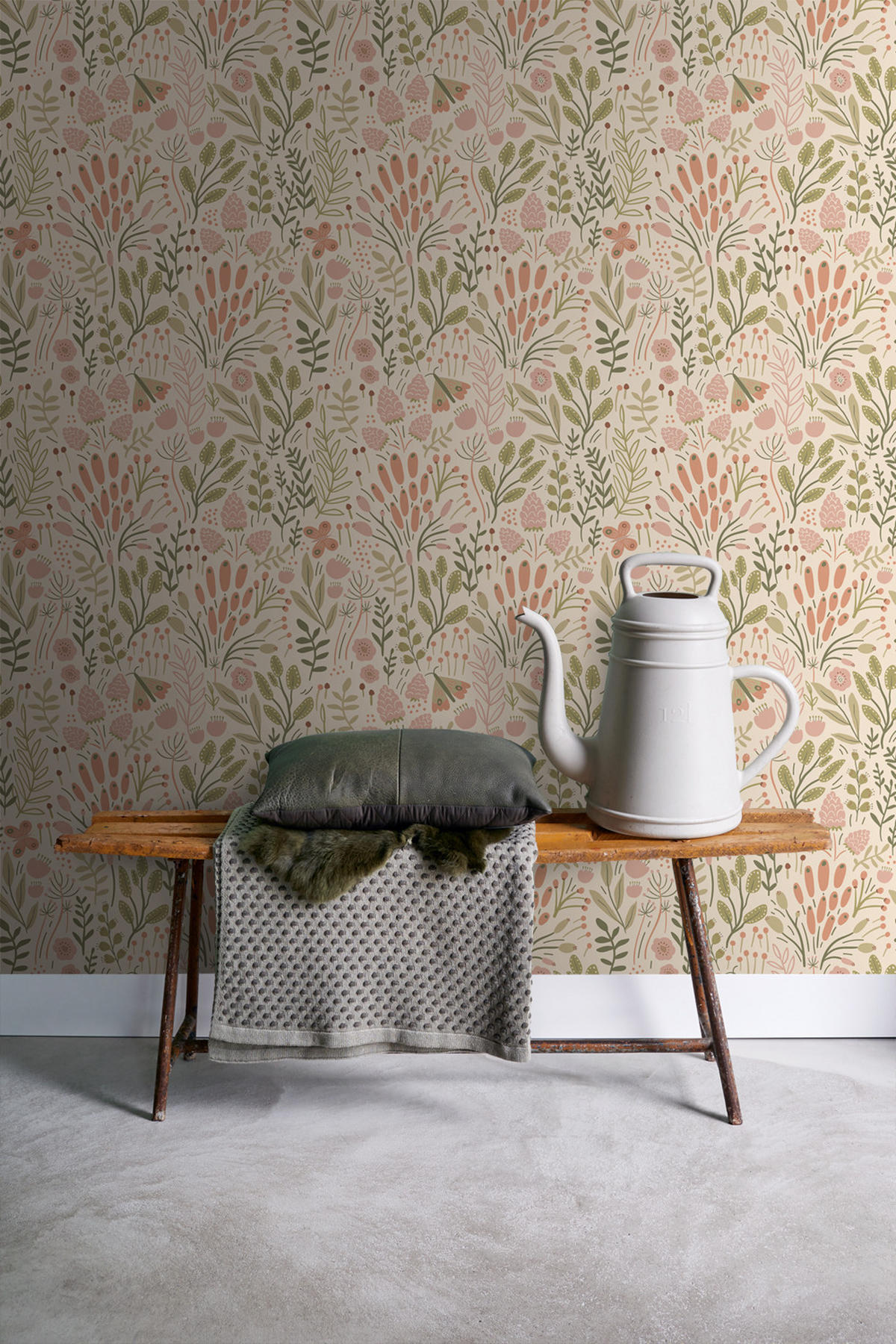 TAPETE Blätter und Blumen 50 x 900 cm - Grün, Papier (50/0.1cm) - ESTAhome