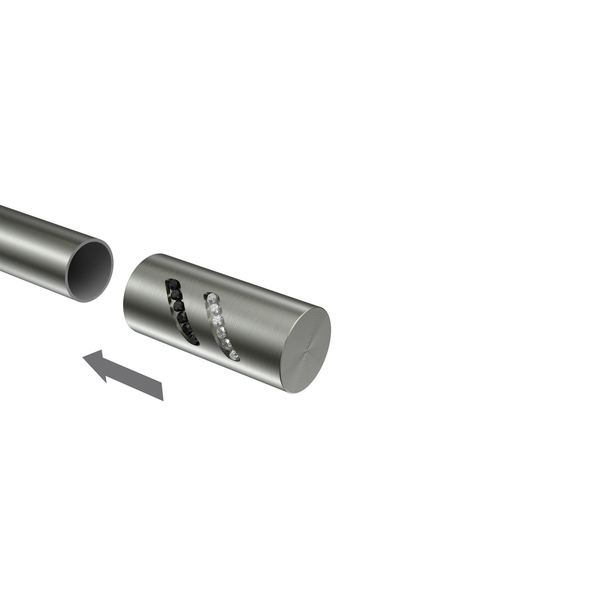 ENDSTÜCKE FÜR GARDINENSTANGEN 20 mm Ø, Zoena Edelstahl-Optik, Packung 2 Stück - Edelstahlfarben, Metall (5.5/2.5/2.5cm) - INTERDECO