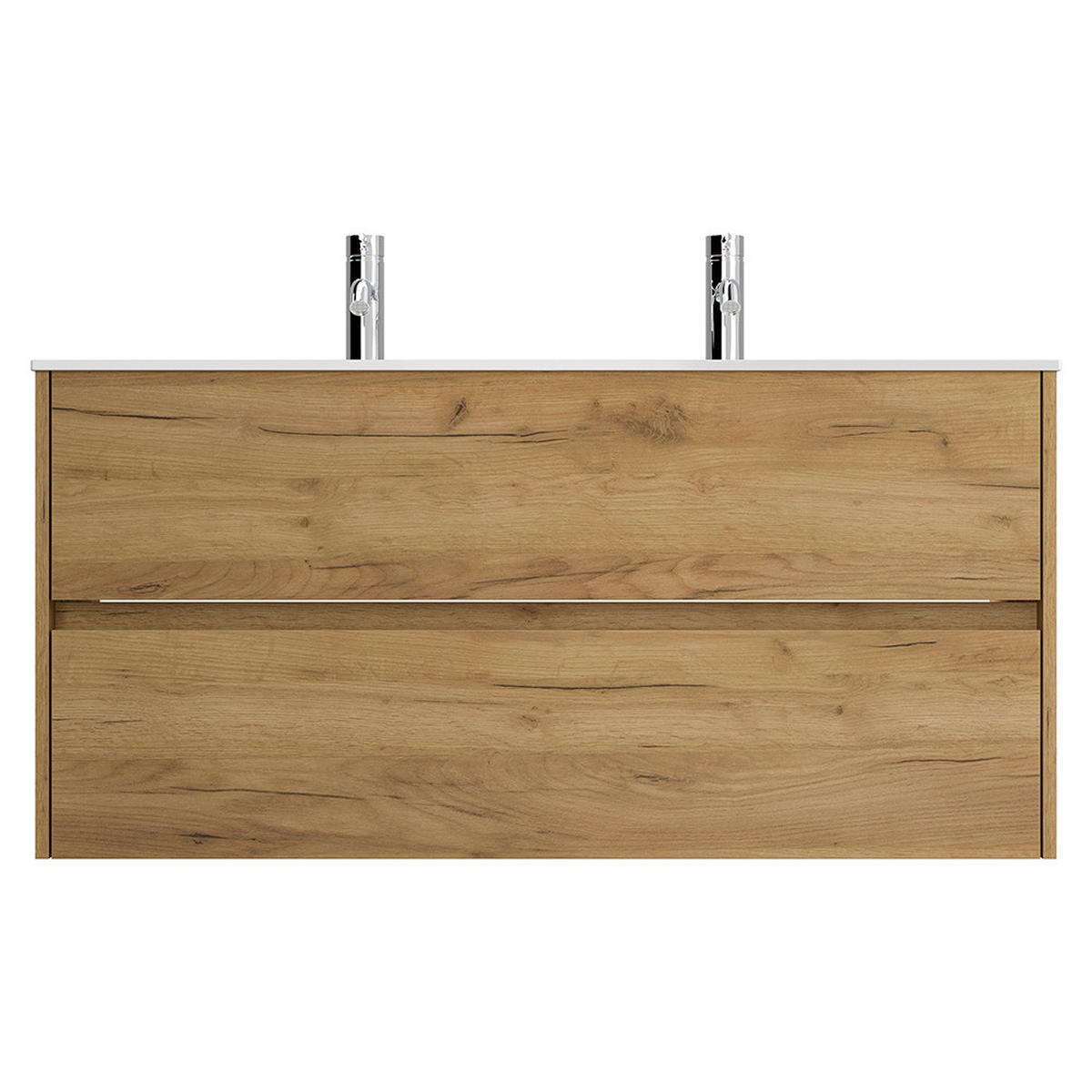 DOPPELWASCHTISCH Livigno-02 - Braun, Holzwerkstoff (120/59/47cm) - Lomado