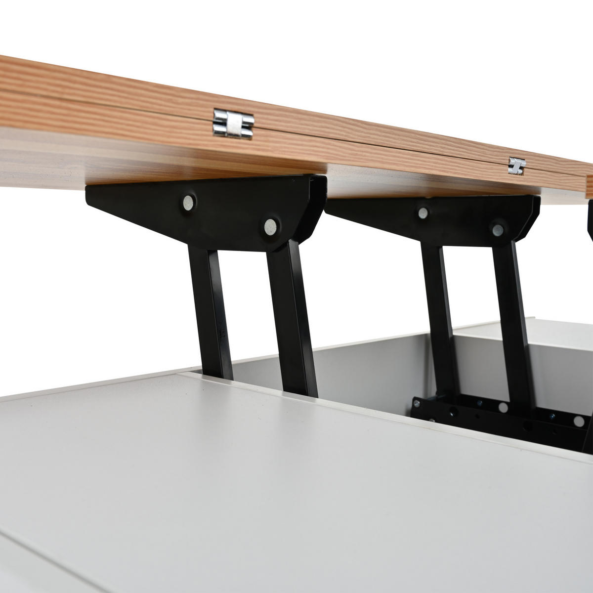 COUCHTISCH 100/50/52 cm mit Rollen, ausziehbar und höhenverstellbar - Weiß, Holzwerkstoff (100/50/52cm) - Flora Grace