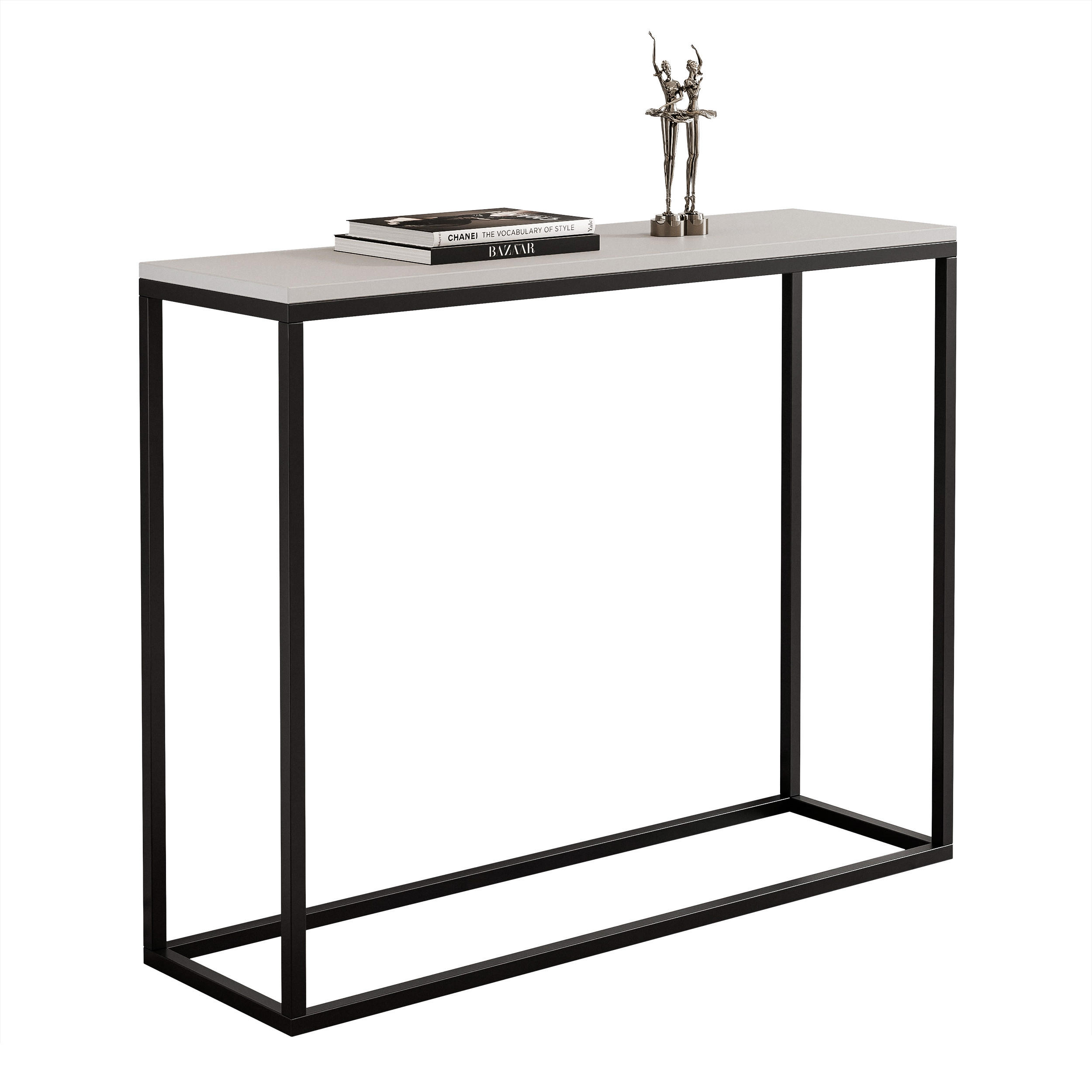KONSOLENTISCH IRMA in 100/30/80 cm, Schwarz / Kaschmir - Kaschmir/Schwarz, Holzwerkstoff/Metall (30/100/80cm) - Idohome