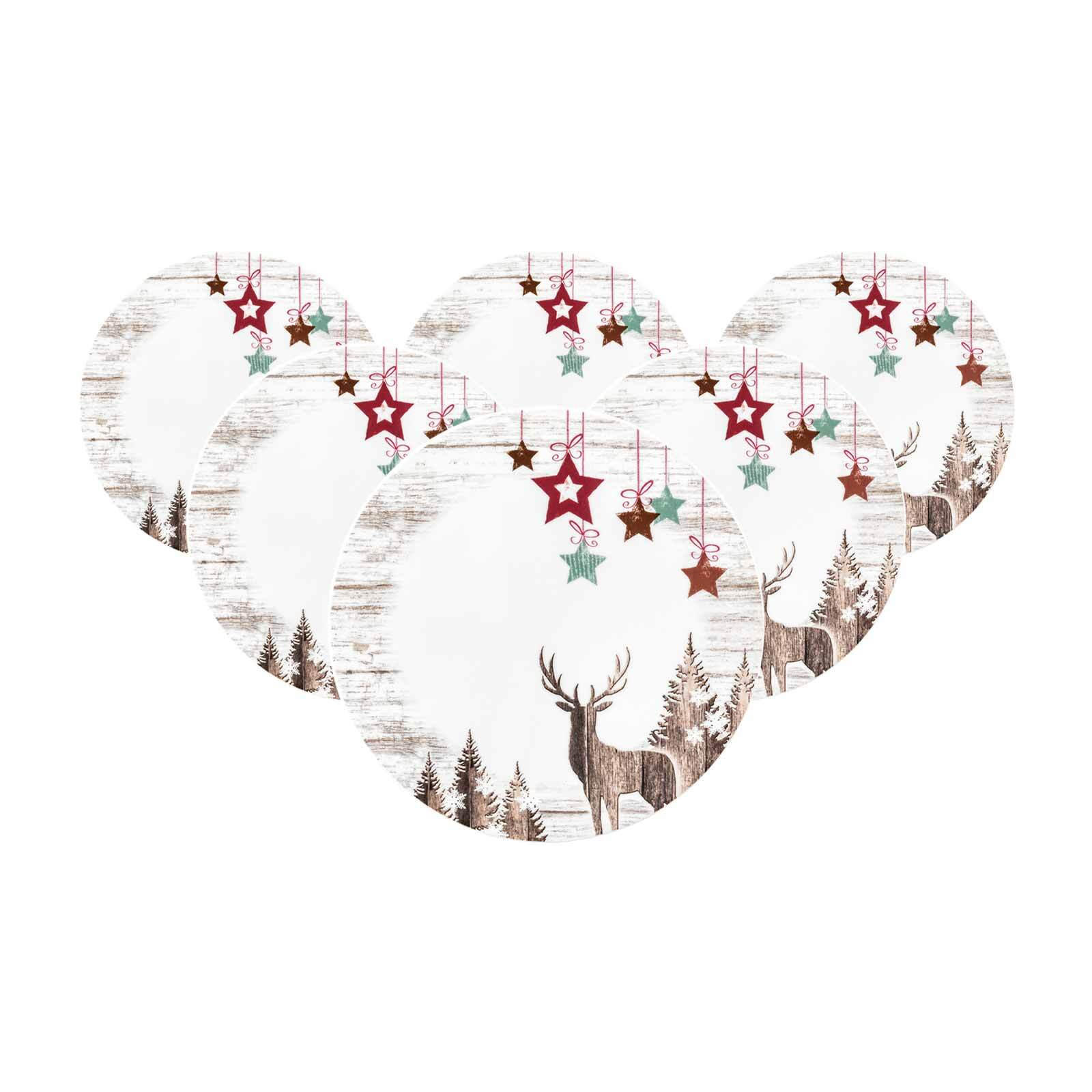 FRÜHSTÜCKSTELLER Life Christmas weiß-braun ø 22,5 cm 6er Set - Weiß/Braun, Keramik (22.5cm) - Seltmann Weiden