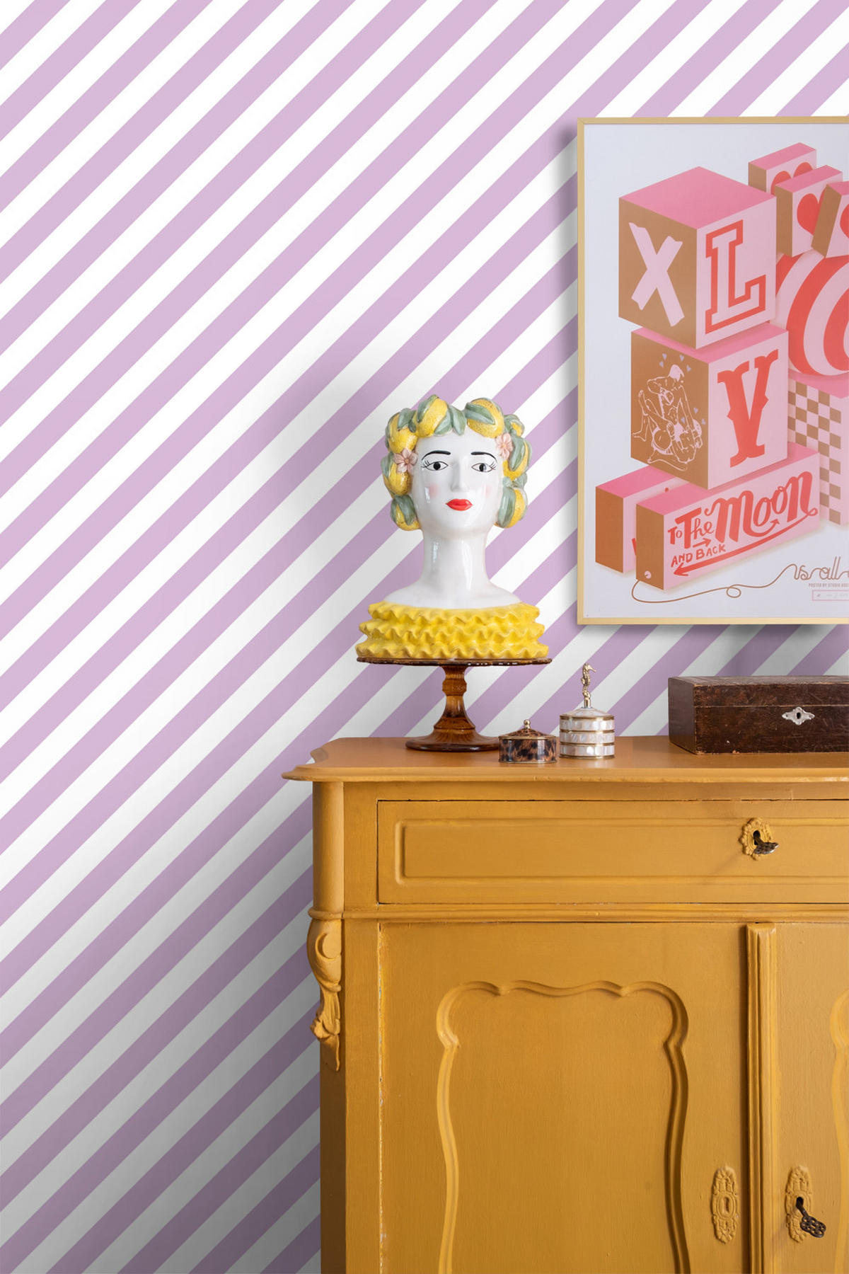 TAPETE Streifen 53 cm x 10.05 m - Lila, Papier (53/1000cm) - ESTAhome