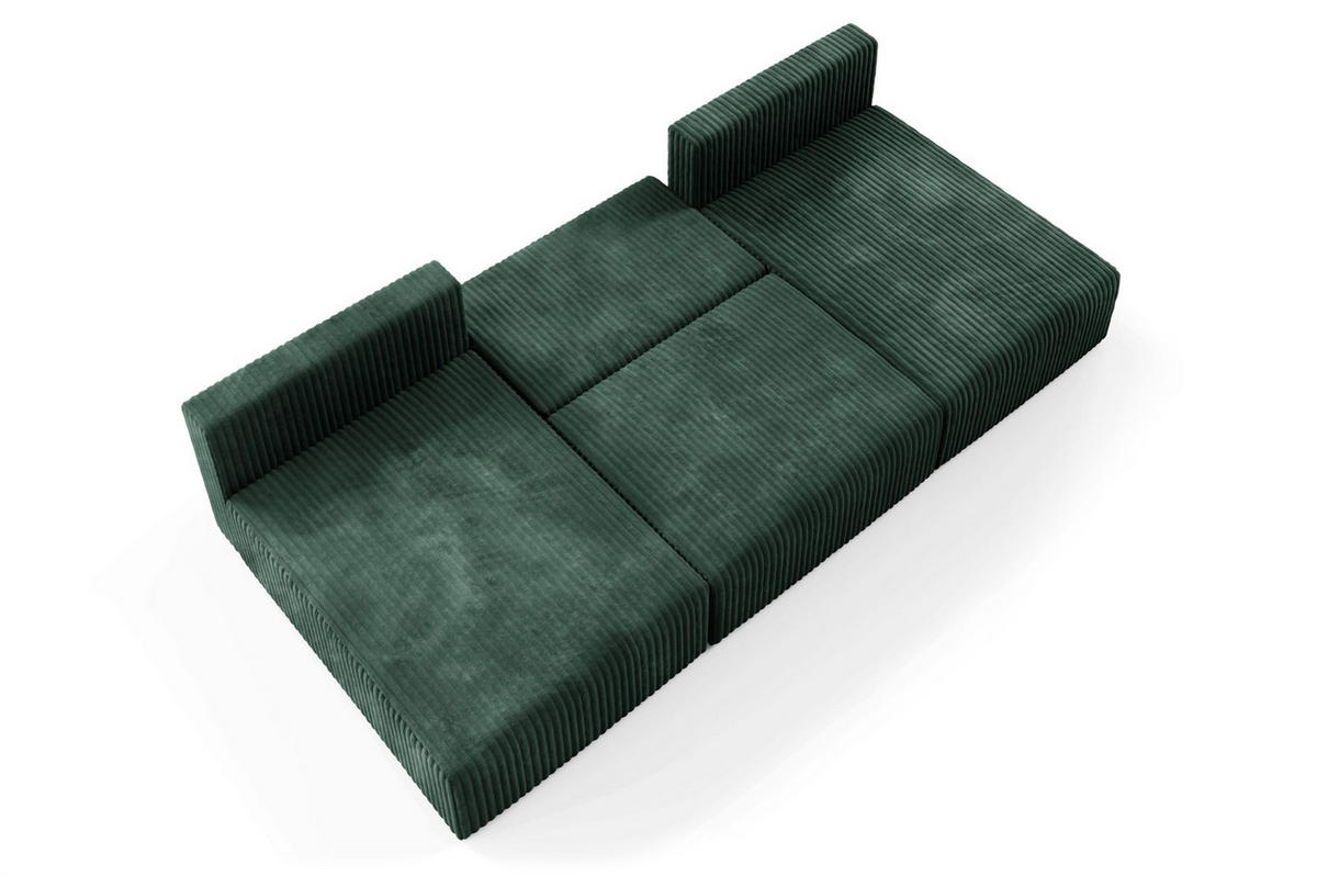 WOHNLANDSCHAFT Natalia - Grün, Holzwerkstoff/Textil (304/85/149cm) - Fun Möbel