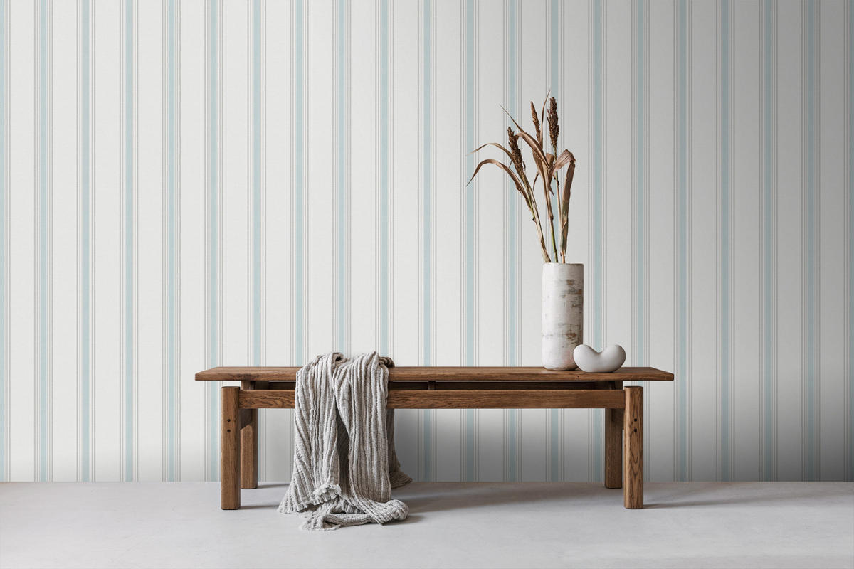 TAPETE Streifen 53 cm x 10 m - Blau, Papier (53/1000cm) - Sanders & Sanders