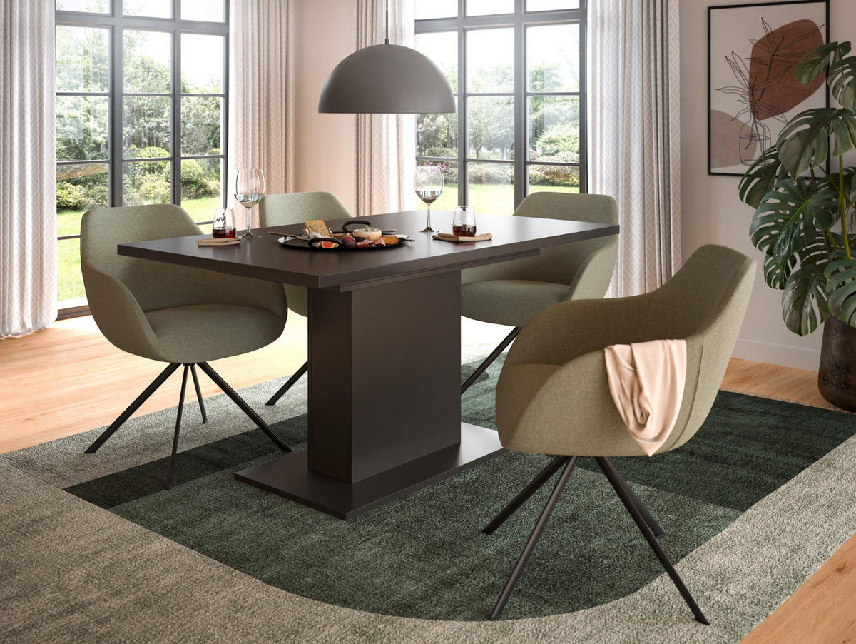 ESSTISCH grau, Küchentisch ausziehbar 150 - 190 cm - Grau, Holzwerkstoff/Metall (150/90/76cm) - Inn.Furn