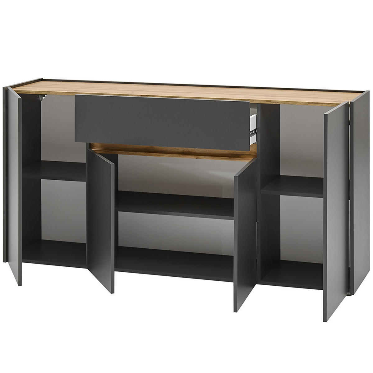 SIDEBOARD Crisp-61 - Anthrazit, Holzwerkstoff (170/87/40cm) - Lomado