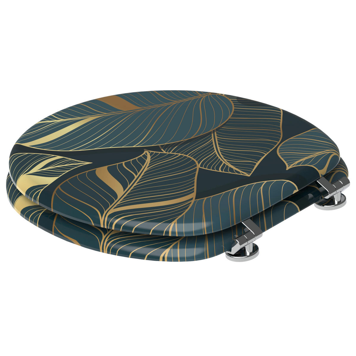 WC-SITZ Monstera - Grün, Holzwerkstoff (38/6/47cm) - Sanilo