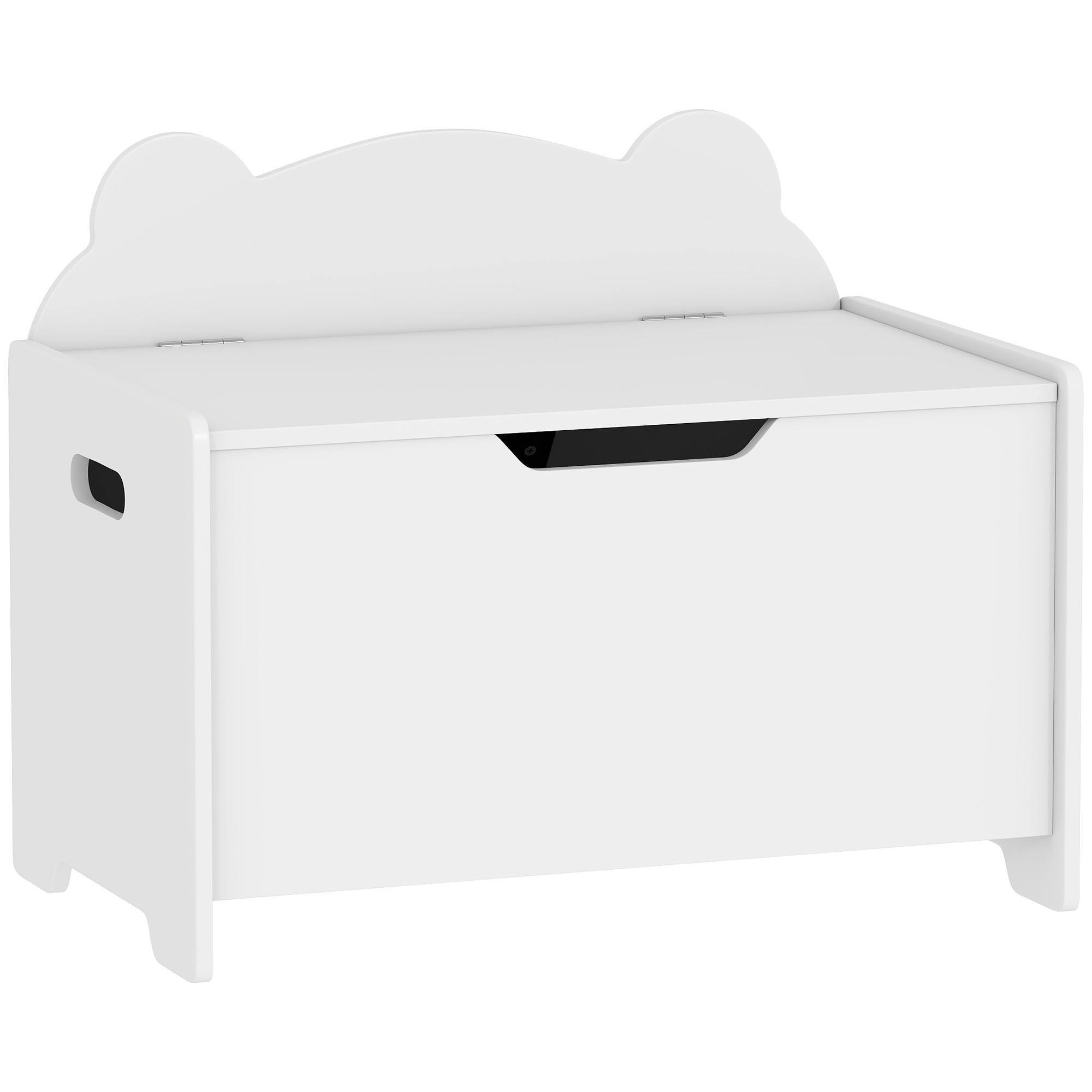 SPIELZEUGTRUHE DE-17274 Bärenform mit Sicherheitsscharnieren Weiß - Weiß, Holz (38/60cm) - ComfortXL