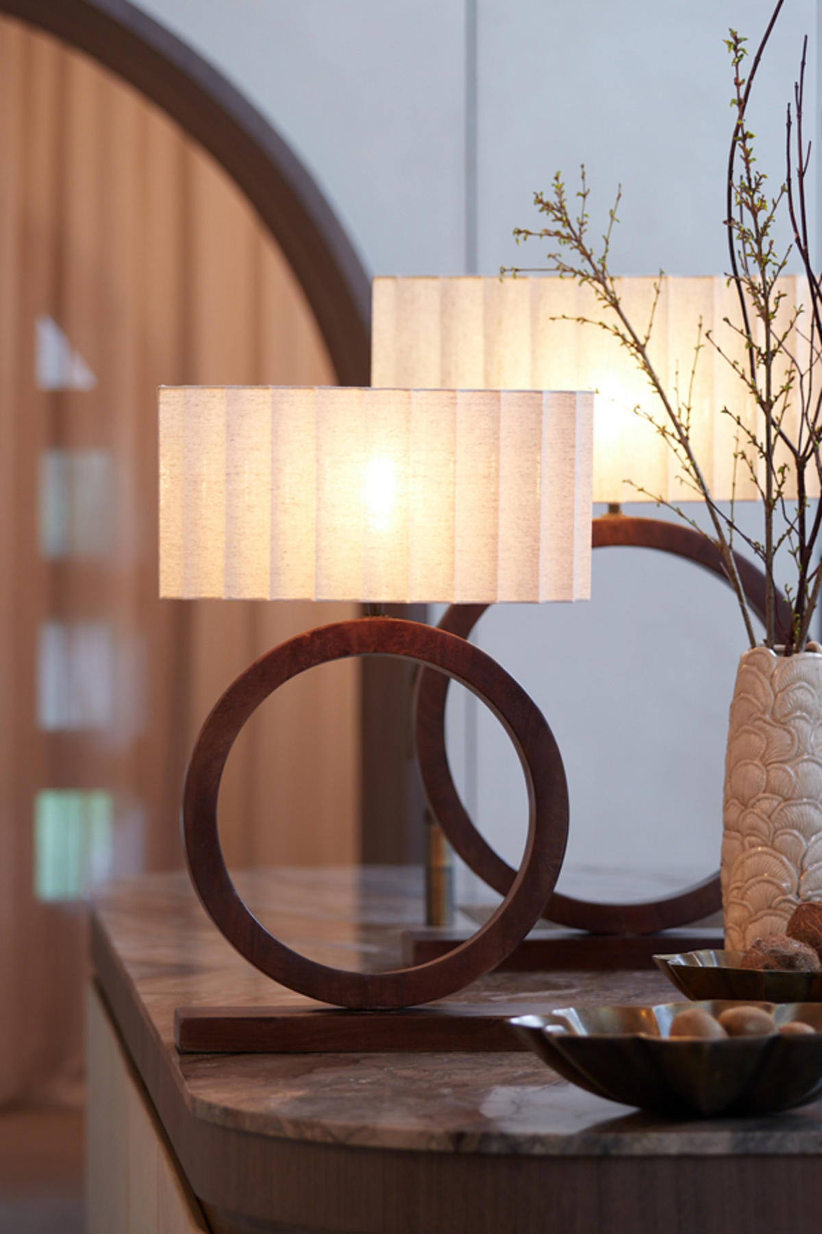 LAMPENSCHIRM Disli Braun 58/24/27 cm - Braun, Textil (58/24/27cm) - Light & Living