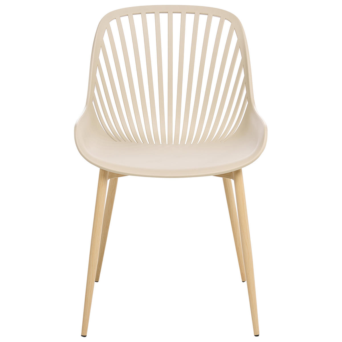 ESSZIMMERSTUHL 4er Set Beige Kleve - Hellbraun/Beige, Kunststoff (49/82/57cm) - Beliani