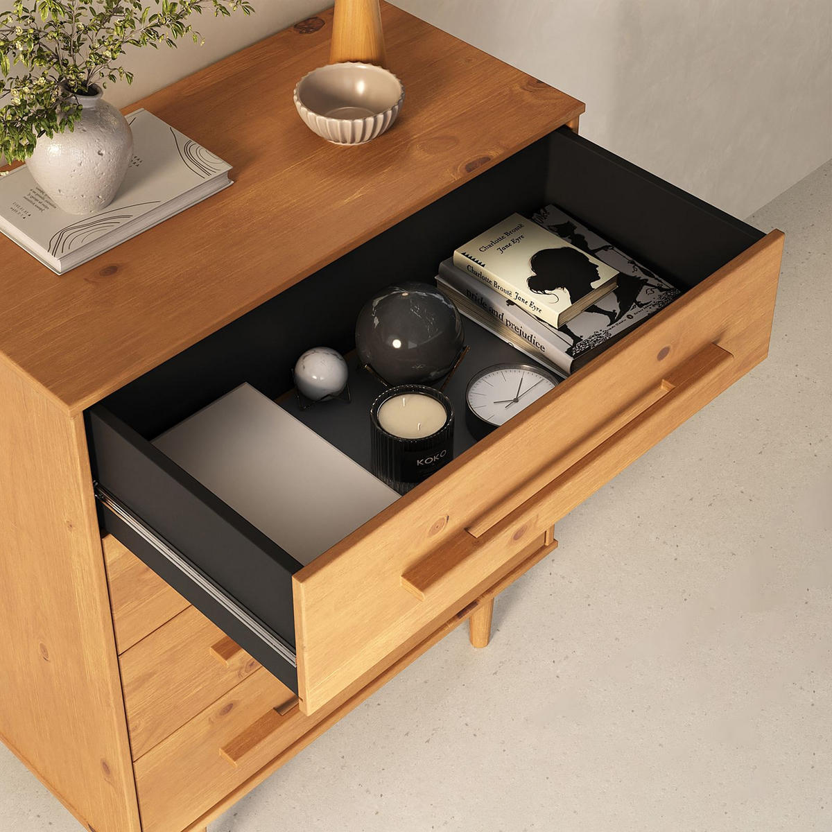 KOMMODE TECCA - Eichefarben, Holz (80/96/41cm) - IDIMEX