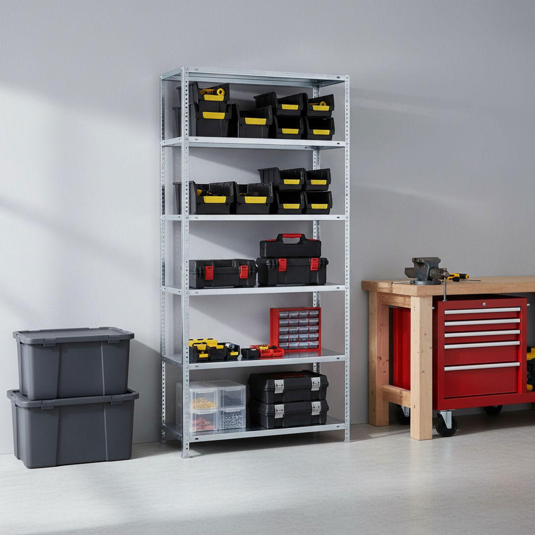 SCHRAUBREGAL PANDA | HxBxT 180x80x30cm | 5 Fachböden | Fachlast 75kg | Verzinkt - Silberfarben, Metall (80/180/30cm) - PROREGAL