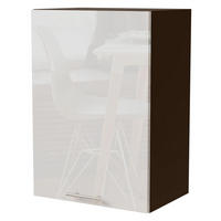 KÜCHENHÄNGESCHRANK Essen W2/50 Weiß Hochglanz / Lava Matt 50 / 32,5 / 72cm - Dunkelgrau/Weiß Hochglanz, Holz/Holzwerkstoff (50/72/32.5cm) - Feldmann-Wohnen