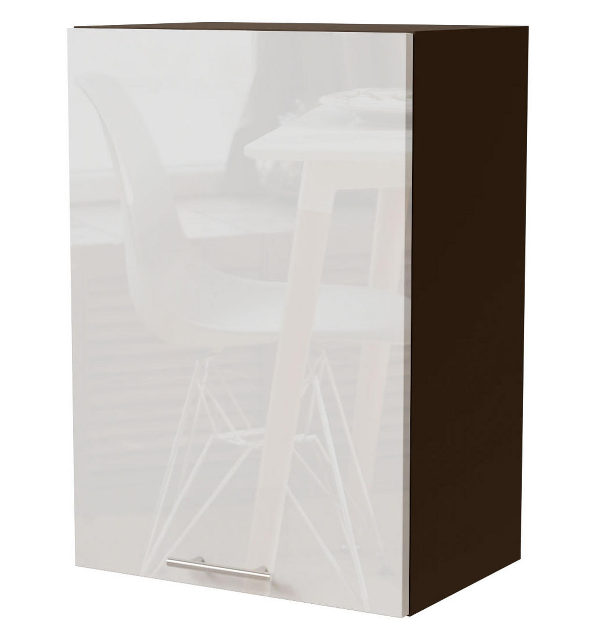 KÜCHENHÄNGESCHRANK Essen W2/50 Weiß Hochglanz / Lava Matt 50 / 32,5 / 72cm - Dunkelgrau/Weiß Hochglanz, Holz/Holzwerkstoff (50/72/32.5cm) - Feldmann-Wohnen