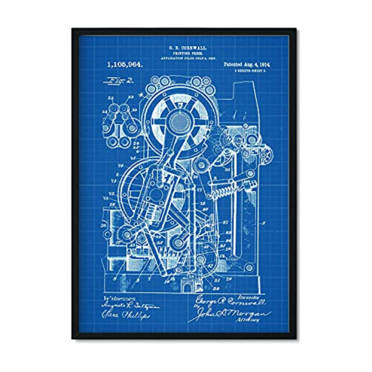 POSTER Druckmaschine Patent A3 Rahmenlos - Klar, Papier (29.7/5/42cm) - Nacnic