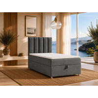 BOXBETT mit Bettkasten Trinity K-10 SINGLE Bonellfederkern inkl. Topper - Graphitfarben, Holz/Holzwerkstoff (100/200cm) - Best For Home