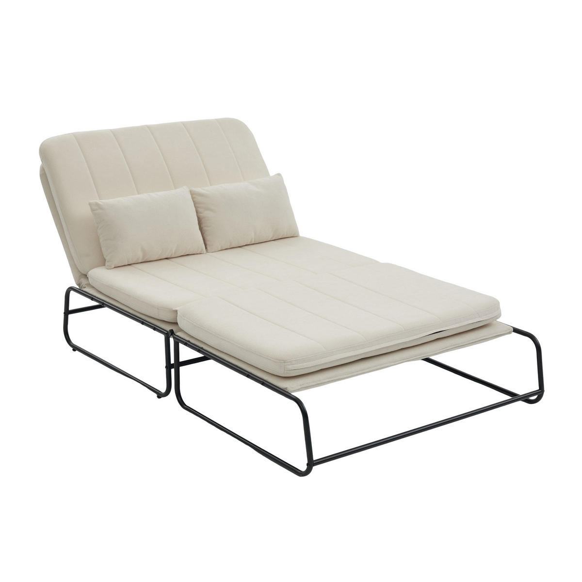 SCHLAFSOFA 2-Sitzer umbaubar mit Metallgestell, DE-42601, Beige - Beige, Metall (104/92/85cm) - ComfortXL