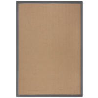 TEPPICH Jute mit Bordüre, Geometrisch-Design TRENT KIRA, Grau 120x170 cm - Naturfarben/Grau, Textil (120/170cm) - KADIMA DESIGN
