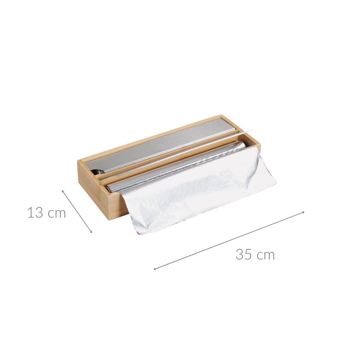 LEBENSMITTELFOLIENSPENDER Bambus 35/13 cm - Beige, Naturmaterialien (13/5.5/35cm) - Kesper