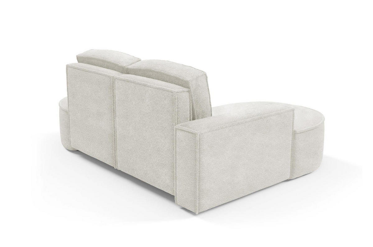 ECKSOFA Flow Weiß, mit Kissen in Abriamo Stoff, linke seite - Weiß, Holzwerkstoff/Textil (210/157cm) - Bettso