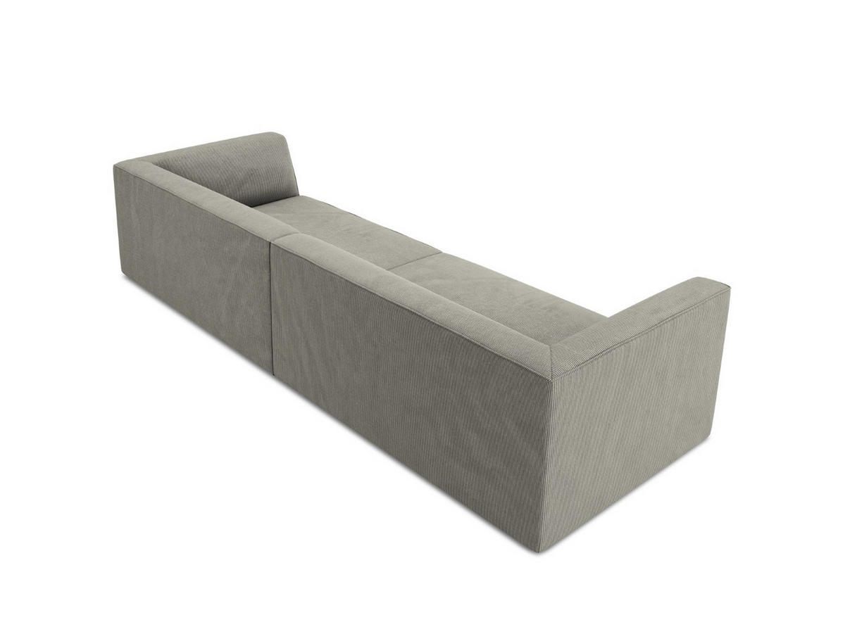 SOFA Ruby aus Cord hellgrau 4 Sitzplätze - Hellgrau, Textil (93/69/302cm) - Micadoni