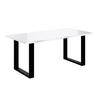 ESSTISCH 160x90x75 cm - Weiß Hochglanz / Schwarz - KLYN U - Weiß Hochglanz, Holzwerkstoff (160/90/75cm) - ALTDECOR