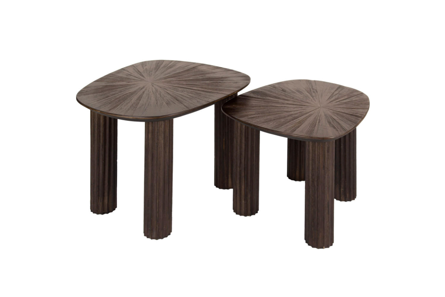 COUCHTISCH INKA 2ER SET Braun Teakholz - Braun, Teakholz/Holz (76/61/38cm) - KAWOLA