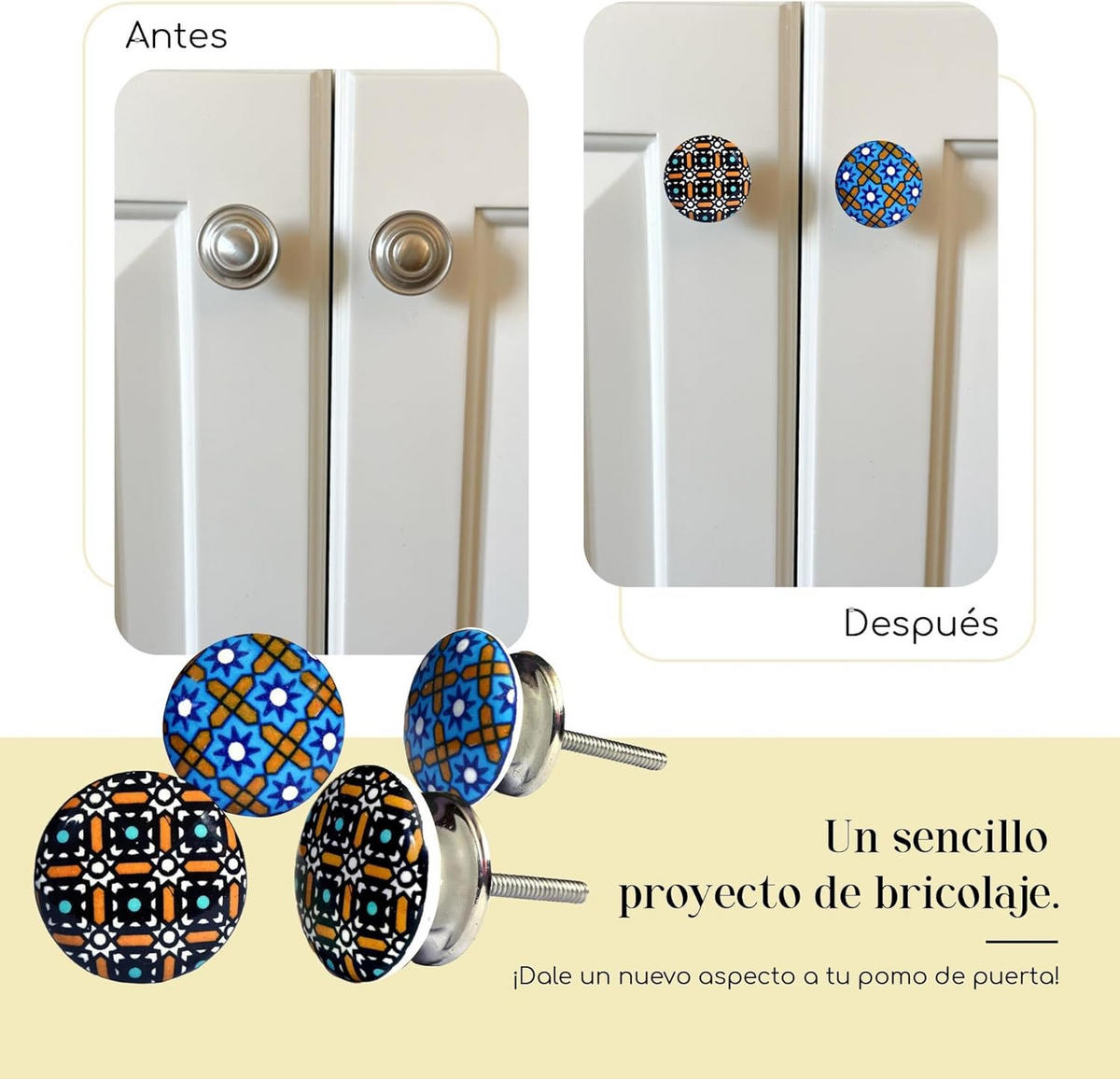 KERAMIKKNÖPFEN Set mit 10 in verschiedenen Farben und Formen 40 mm Durchmesser - Multicolor, Keramik (4/4/6.9cm) - Nacnic