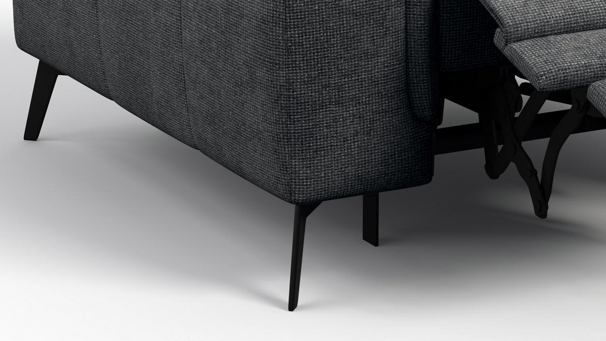 SESSEL FIERO mit Relaxfunktion, dunkelgrau - Dunkelgrau/Schwarz, Holzwerkstoff/Textil (114/82/103cm) - Courtois Laville