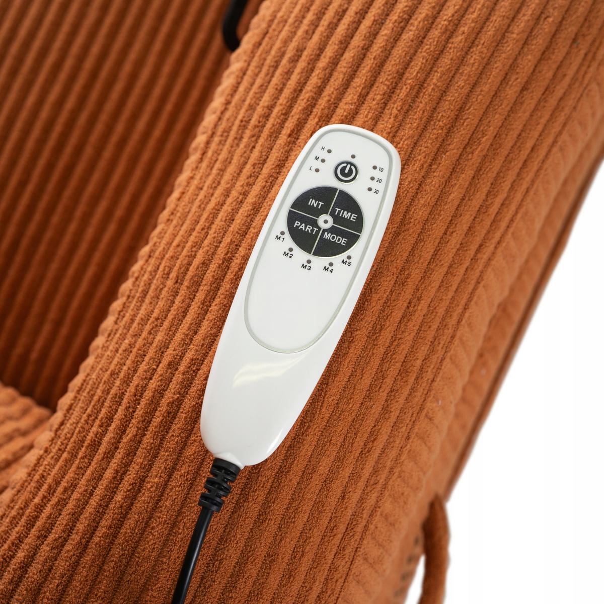 MASSAGESESSEL BOX 2 mit Fußhocker Cord Rost - Braun, Holz/Textil (87/101/85cm) - makarowski meble