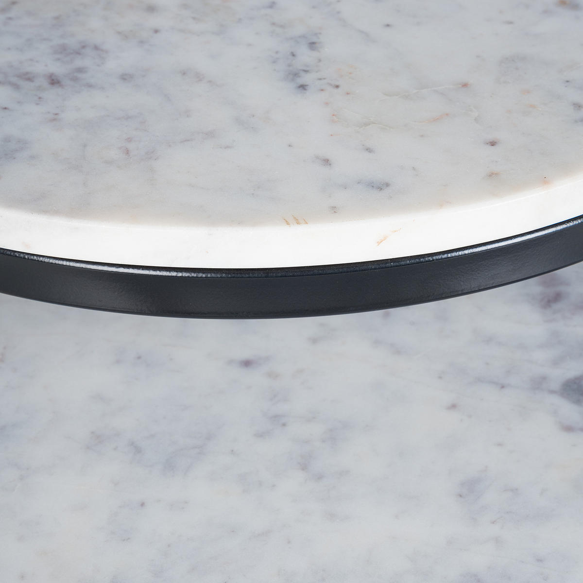 COUCHTISCH-SET - Marmor, 2-teilig - Schwarz/Weiß, Naturmaterialien/Metall (45/45/45cm) - home24