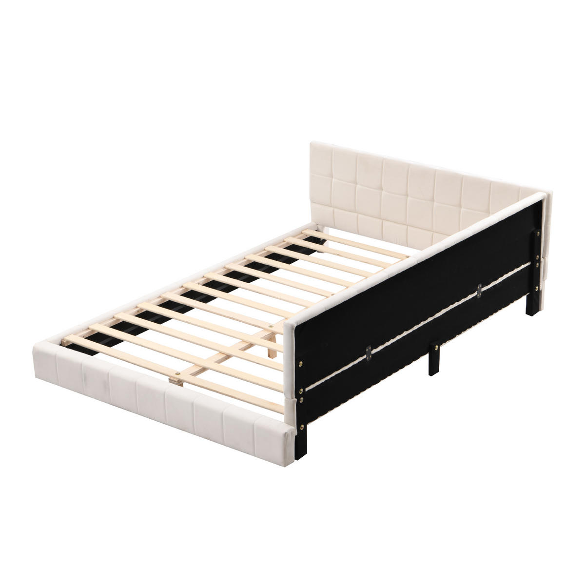 POLSTERBETT 140/200 cm DE-01739, in Beige - Beige, Metall (140/200cm) - ComfortXL