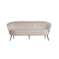 3-SITZER-SOFA Velours beige - Beige, Textil (181/79/78cm) - ebuy24