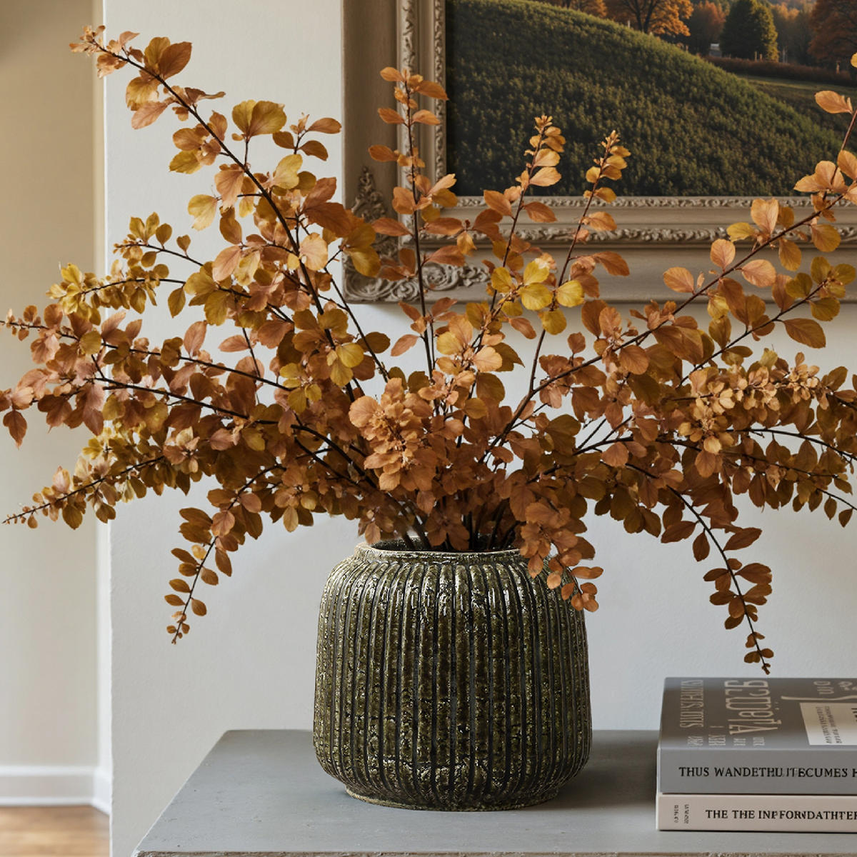 VASE, dunkelgrün aus Keramik, Ø23 x H21.5 cm - Dunkelgrün, Keramik (21.5cm) - Hometopia