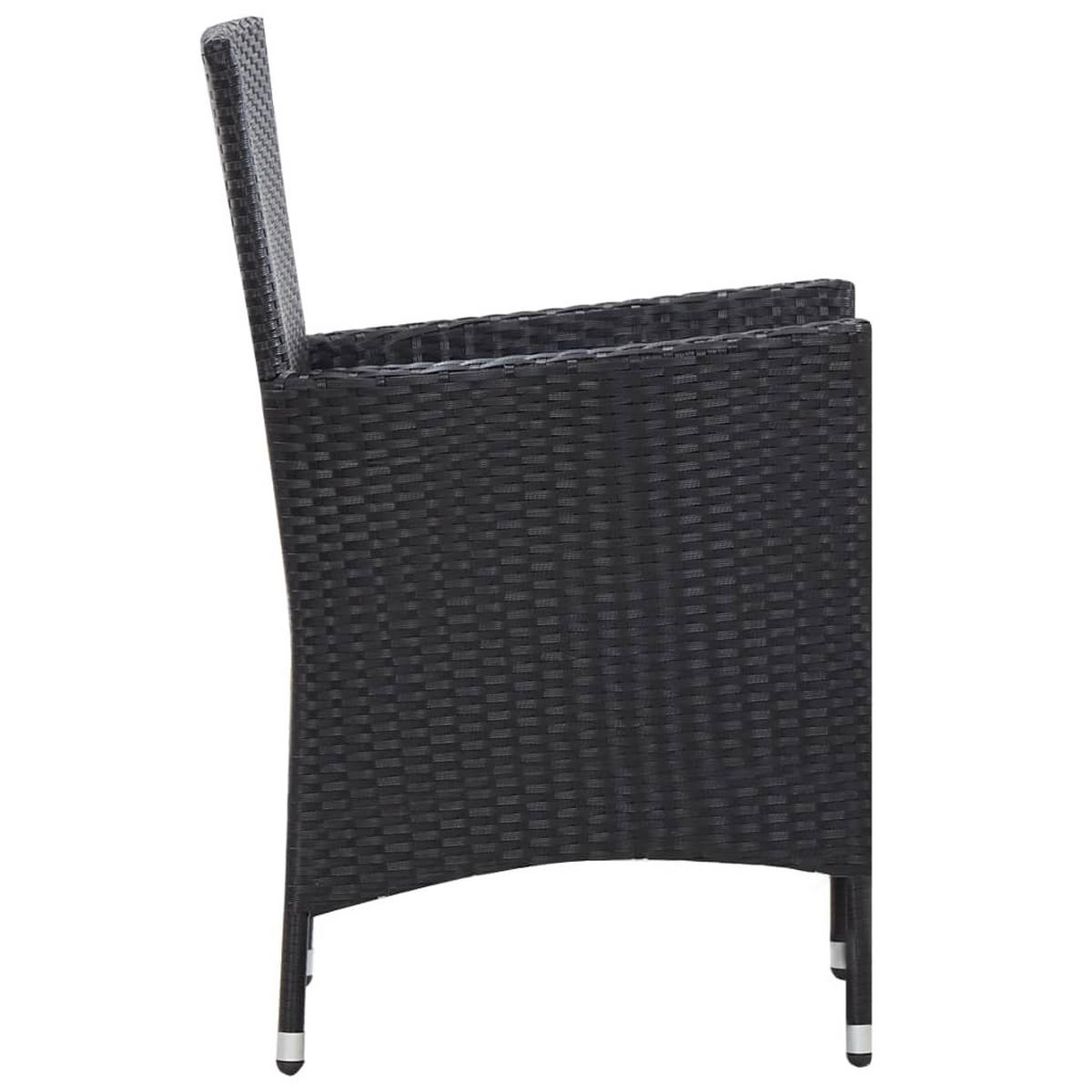 GARTEN-ESSGRUPPE 9-teilig Poly Rattan Schwarz - Schwarz, Kunststoff - vidaXL