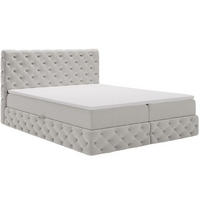 BOXBETT Canolo 140x200 Hellgrau - Hellgrau, Holz/Textil (140/200cm) - Graingold