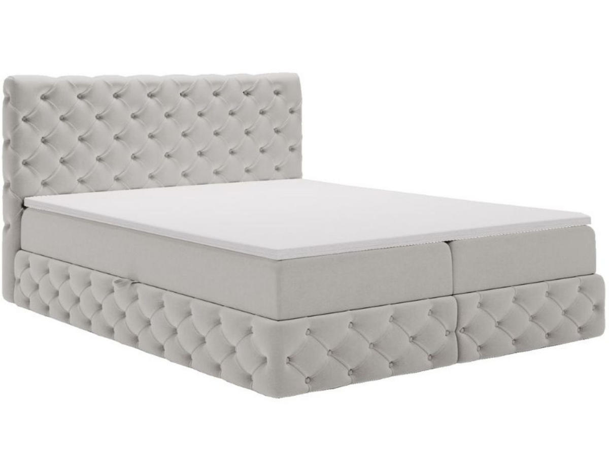 BOXBETT Canolo 140x200 Hellgrau - Hellgrau, Holz/Textil (140/200cm) - Graingold