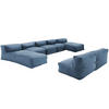 GARTENSOFA mit 7 Sitzplätzen, Pazifikblau - Blau, Textil - Oviala