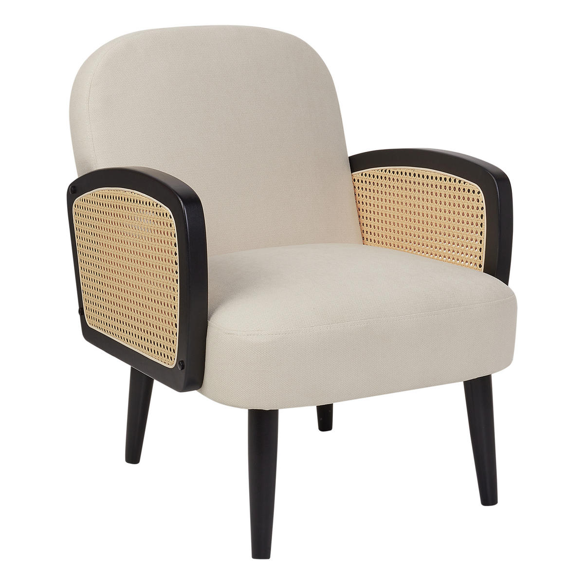 SESSEL Schwarz Dvenberg - Hellbraun/Beige, Textil (61/78/73cm) - Beliani